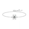 Thumbnail Image 1 of 0.04 CT. T.W. Black Enhanced Diamond Snowflake Bolo Bracelet in Sterling Silver - 9.5"