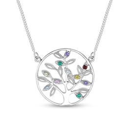 Gemstone Family Tree Necklace (1-10 Stones)