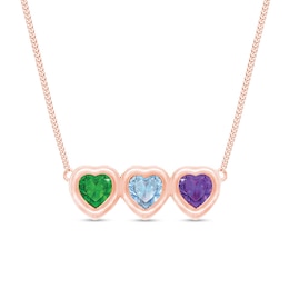 Heart-Shaped Gemstone Necklace (1-4 Stones)