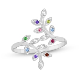 Gemstone Vine Bypass Ring (10 Stones)