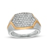 Thumbnail Image 0 of Men's 1.00 CT. T.W. Diamond Stretched Hexagon Ring in 10K Two-Tone Gold