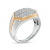 Thumbnail Image 2 of Men's 1.00 CT. T.W. Diamond Stretched Hexagon Ring in 10K Two-Tone Gold