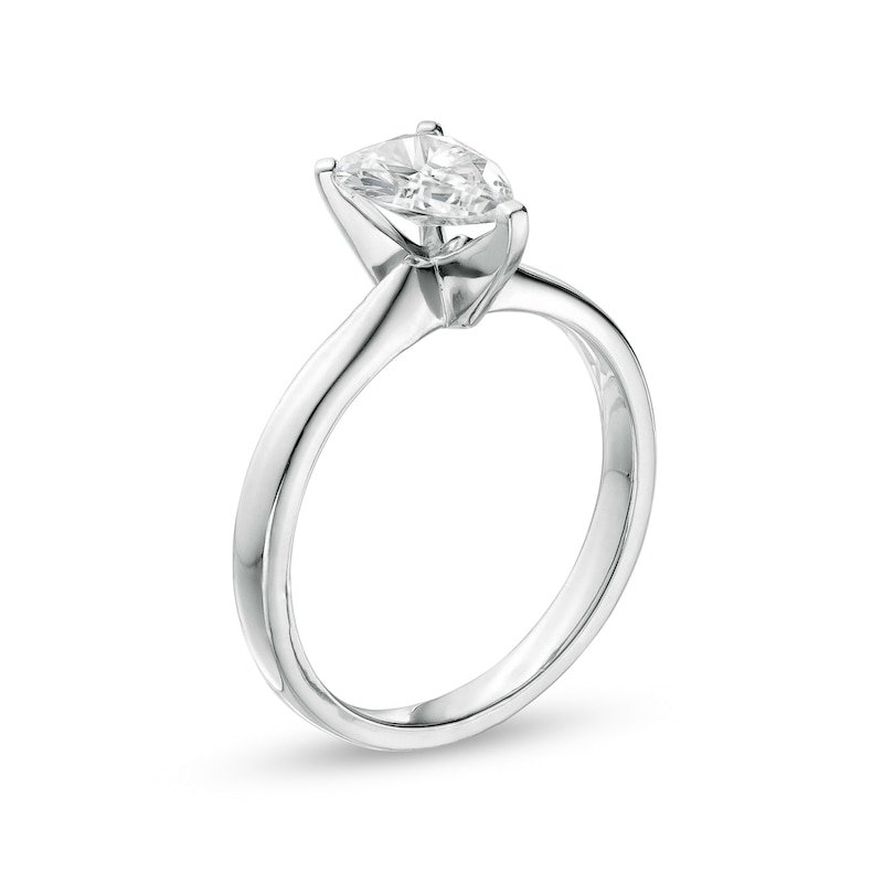 1.00 CT. Certified Pear-Shaped Lab-Created Diamond Solitaire Engagement Ring in 14K White Gold (F/SI2)