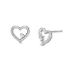 0.10 CT. T.W. Diamond Heart Stud Earrings in Sterling Silver