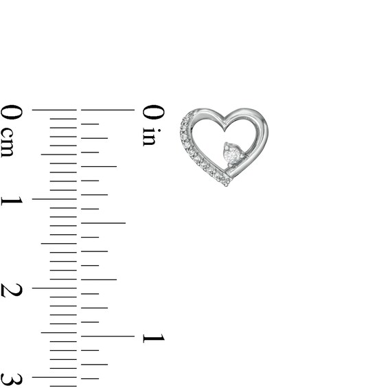 0.10 CT. T.W. Diamond Heart Stud Earrings in Sterling Silver