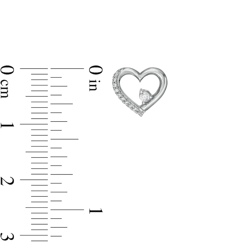 0.10 CT. T.W. Diamond Heart Stud Earrings in Sterling Silver