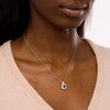 Thumbnail Image 1 of 5.0mm Cushion-Cut Blue Sapphire and 0.24 CT. T.W. Diamond Double Frame Pendant in 14K White Gold