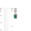 Thumbnail Image 3 of Emerald-Cut Emerald and 0.25 CT. T.W. Diamond Frame Drop Earrings in 14K Gold