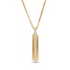 Thumbnail Image 1 of Men's 0.18 CT. T.W. Diamond Stripe ID Pendant in 10K Gold - 22"