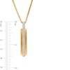Thumbnail Image 3 of Men's 0.18 CT. T.W. Diamond Stripe ID Pendant in 10K Gold - 22"