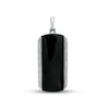 Thumbnail Image 1 of Onyx and 0.30 CT. T.W. Diamond Edge ID Necklace Charm in 10K White Gold