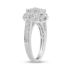 Thumbnail Image 1 of 0.99 CT. T.W. Diamond Frame Three Stone Engagement Ring in 14K White Gold
