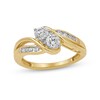 Thumbnail Image 0 of 0.75 CT. T.W. Diamond Two Stone Bypass Shank Engagement Ring in 10K Gold