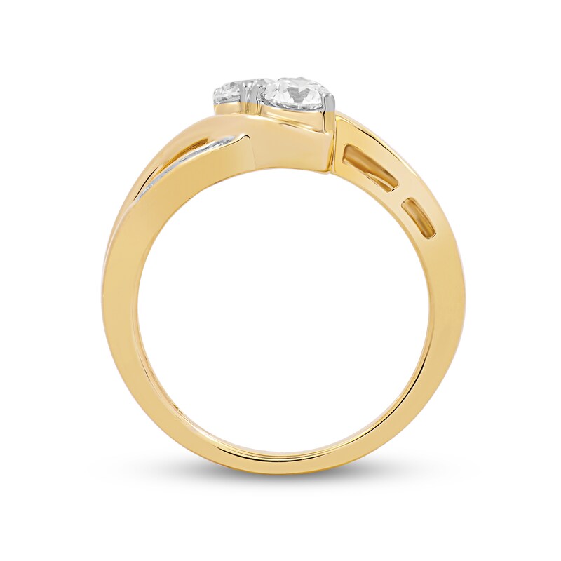 0.75 CT. T.W. Diamond Two Stone Bypass Shank Engagement Ring in 10K Gold
