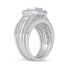 1.50 CT. T.W. Quad Princess-Cut Diamond Three Piece Bridal Set in 10K White Gold