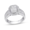 Thumbnail Image 0 of 1.00 CT. T.W. Emerald-Cut Diamond Frame Engagement Ring in 14K White Gold