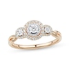 Thumbnail Image 0 of 0.29 CT. T.W. Diamond Double Frame Three Stone Ring in 10K Two-Tone Gold