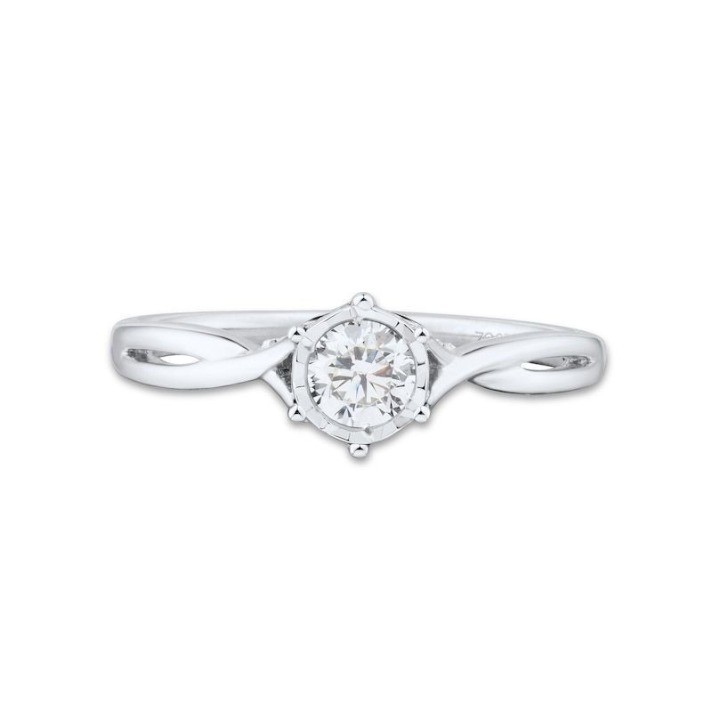 0.45 CT. T.W. Diamond Twist Shank Engagement Ring in 10K White Gold