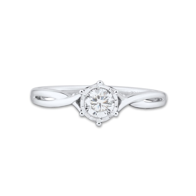 0.45 CT. T.W. Diamond Twist Shank Engagement Ring in 10K White Gold