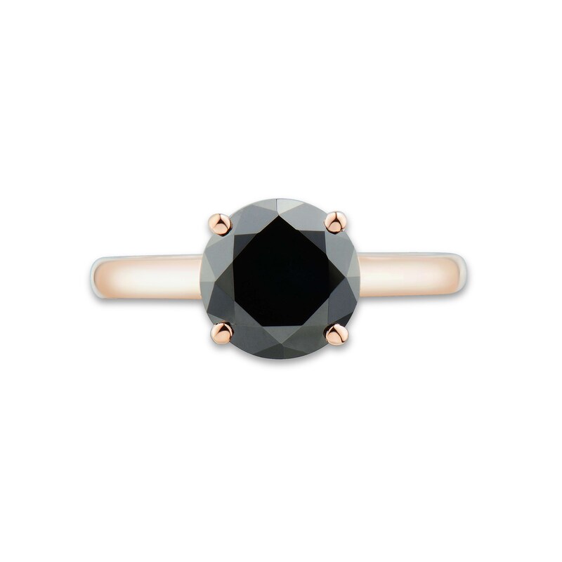 Main Image 2 of 3.00 CT. Black Enhanced Diamond Solitaire Engagement Ring in 10K Rose Gold