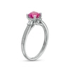 Thumbnail Image 2 of 6.0mm Ruby and 0.10 CT. T.W. Baguette and Round Diamond Ring in 14K White Gold
