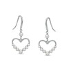 Thumbnail Image 1 of 2.0-4.0mm Freshwater Cultured Pearl Graduated Rope-Textured Heart Outline Drop Earrings in Sterling Silver