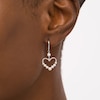 Thumbnail Image 2 of 2.0-4.0mm Freshwater Cultured Pearl Graduated Rope-Textured Heart Outline Drop Earrings in Sterling Silver