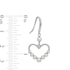 Thumbnail Image 3 of 2.0-4.0mm Freshwater Cultured Pearl Graduated Rope-Textured Heart Outline Drop Earrings in Sterling Silver