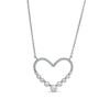 Thumbnail Image 1 of 2.0-5.0mm Freshwater Cultured Pearl Graduated Rope-Textured Heart Outline Necklace in Sterling Silver