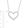 Thumbnail Image 3 of 2.0-5.0mm Freshwater Cultured Pearl Graduated Rope-Textured Heart Outline Necklace in Sterling Silver