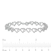 Thumbnail Image 3 of 0.25 CT. T.W. Diamond Hearts Line Bracelet in Sterling Silver - 7.5"