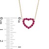 Lab-Created Ruby Heart Outline Necklace in 10K Gold