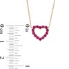 Thumbnail Image 2 of Lab-Created Ruby Heart Outline Necklace in 10K Gold