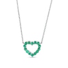 Thumbnail Image 0 of Lab-Created Emerald Mini Heart Outline Necklace in 10K White Gold