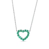 Thumbnail Image 1 of Lab-Created Emerald Mini Heart Outline Necklace in 10K White Gold