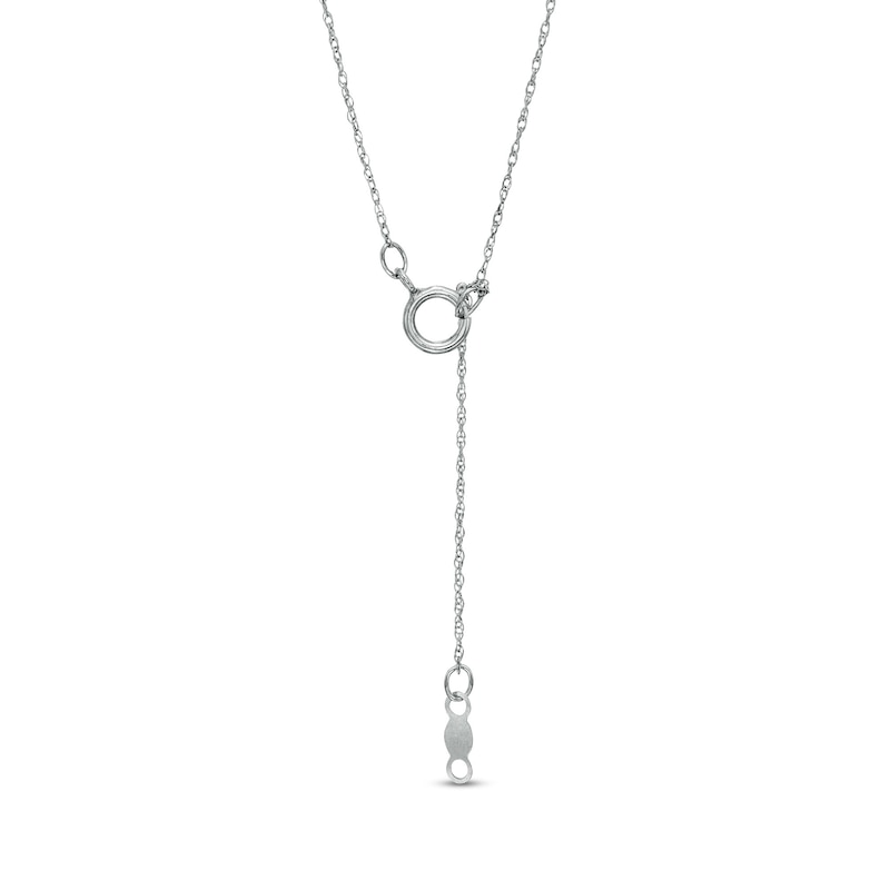 Lab-Created Emerald Mini Heart Outline Necklace in 10K White Gold