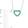 Thumbnail Image 3 of Lab-Created Emerald Mini Heart Outline Necklace in 10K White Gold