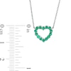 Thumbnail Image 4 of Lab-Created Emerald Mini Heart Outline Necklace in 10K White Gold