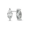 Thumbnail Image 1 of Marquise White Lab-Created Sapphire Solitaire Stud Earrings in Sterling Silver