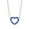 Thumbnail Image 1 of Blue Lab-Created Sapphire Heart Outline Necklace in 10K Gold