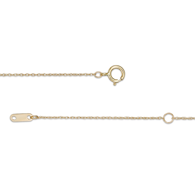 Blue Lab-Created Sapphire Heart Outline Necklace in 10K Gold