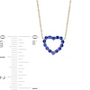 Thumbnail Image 4 of Blue Lab-Created Sapphire Heart Outline Necklace in 10K Gold