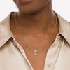 Thumbnail Image 2 of Emerald and Diamond Accent Ribbon Loop Heart Outline Pendant in 10K Gold