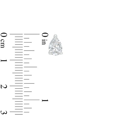 Pear-Shaped White Lab-Created Sapphire Solitaire Stud Earrings in Sterling Silver