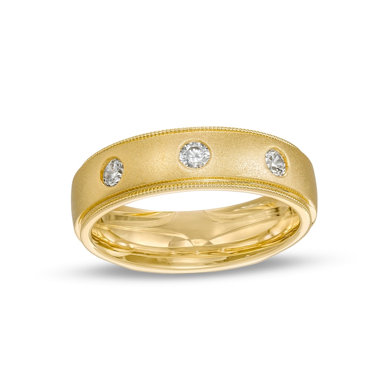0.33 CT. T.W. Diamond Three Stone Wedding Band in 10K Gold