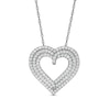 Thumbnail Image 0 of 1.00 CT. T.W. Diamond Triple Row Heart Pendant in Sterling Silver