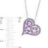 Thumbnail Image 3 of Multi-Shaped Amethyst Scatter Heart Pendant in Sterling Silver