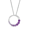 Journey Amethyst Ombre Open Circle Pendant in 10K White Gold