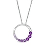 Thumbnail Image 1 of Journey Amethyst Ombre Open Circle Pendant in 10K White Gold