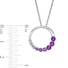 Thumbnail Image 3 of Journey Amethyst Ombre Open Circle Pendant in 10K White Gold